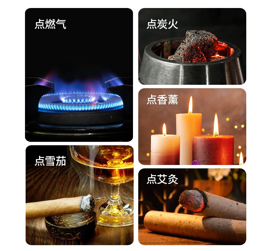 Classic Military Style Gun Lighter Silencer Gift Box Torch Lighter Blue