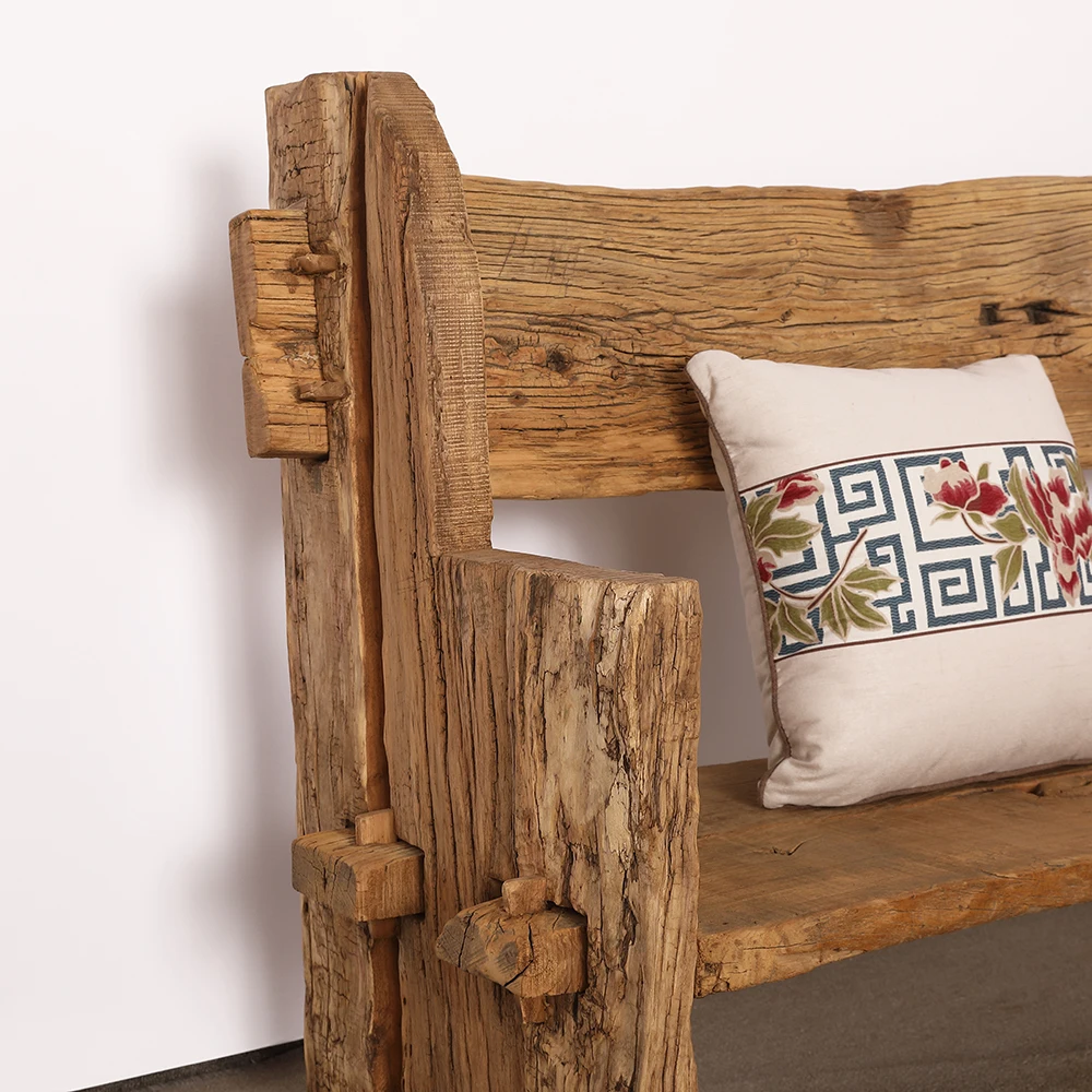 Деревенский натуральный стол для дивана из переработанного дерева