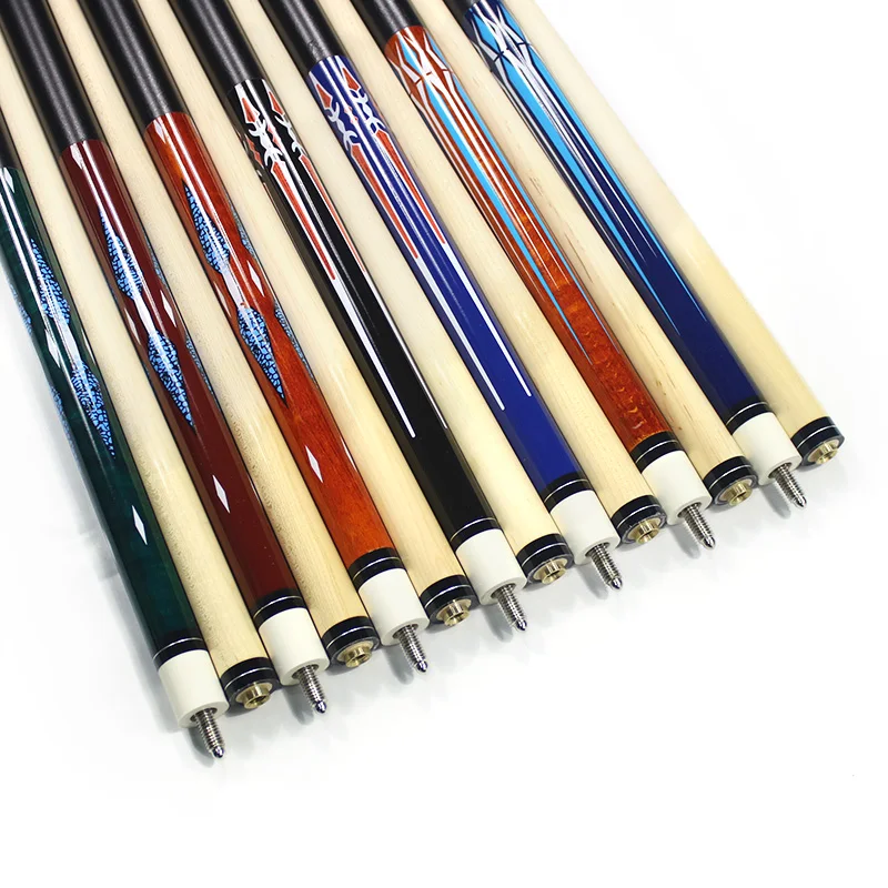 JX Pool Cues New 58 Inch Billiard Cue Sticks 13mm Glue-on Tips Hardwood Wooden C