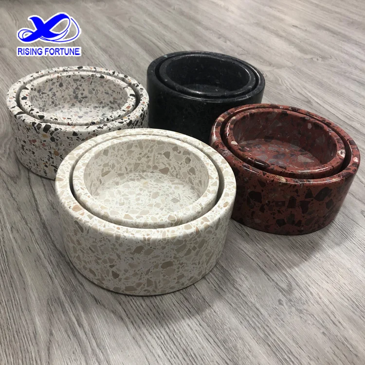 terrazzo pet food bowl