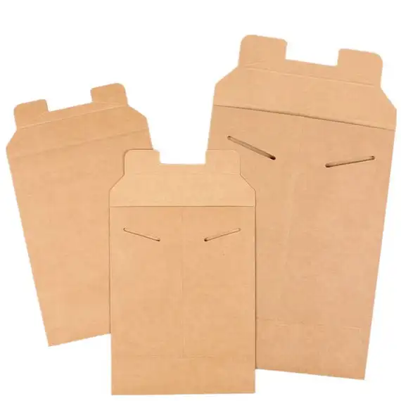 Recyclable kraft paper A4 C4 Plain white Envelope with sealing double-sided tape