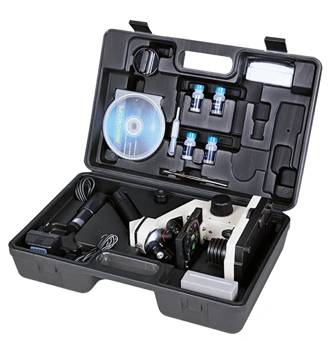 Portable Suitcase 1280X LED Light Compound Monocular Microscope for Science School Kids Laboratory Beginner Student