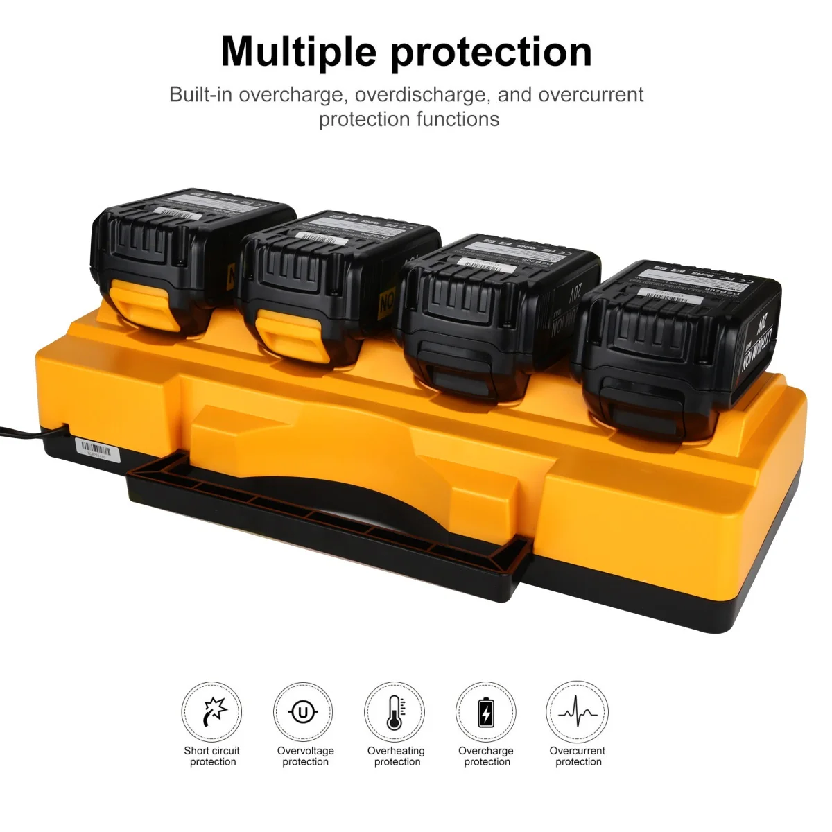 Dcb104 Multiport Simultaneous Fast Charger For Dewa Xr 10.8v 12v 14.4v 