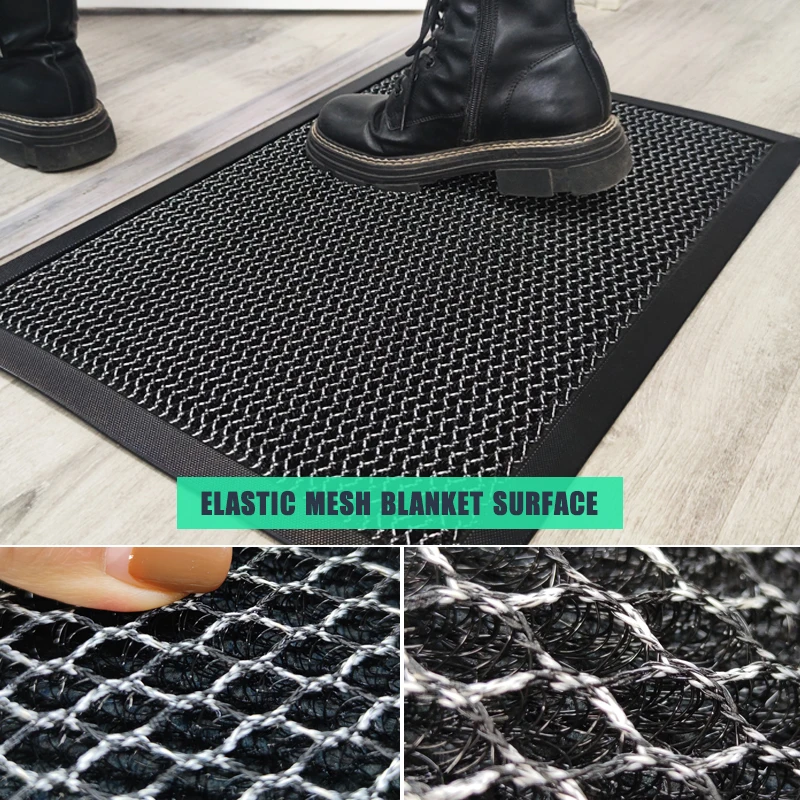 TPE Material Backing Welcome Entry Polyester Elastic Design Entrance Outdoor Door Mat