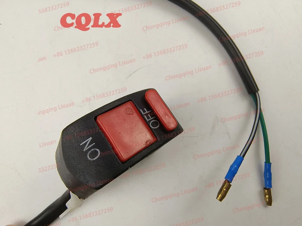 Universal 22mm Start Stop Button 2 Wires Light On/off Switch Motorcycle