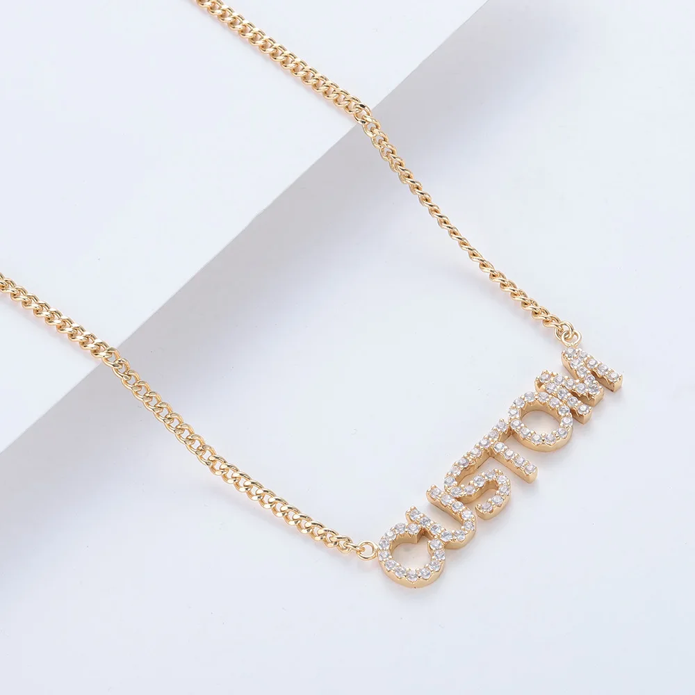 Full Crystal Personalized Name Necklace 