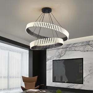 Nordic Creative LED Dining Room Chandelier Modern Simple Ring Pendant Lights for Living Room Study Bedroom