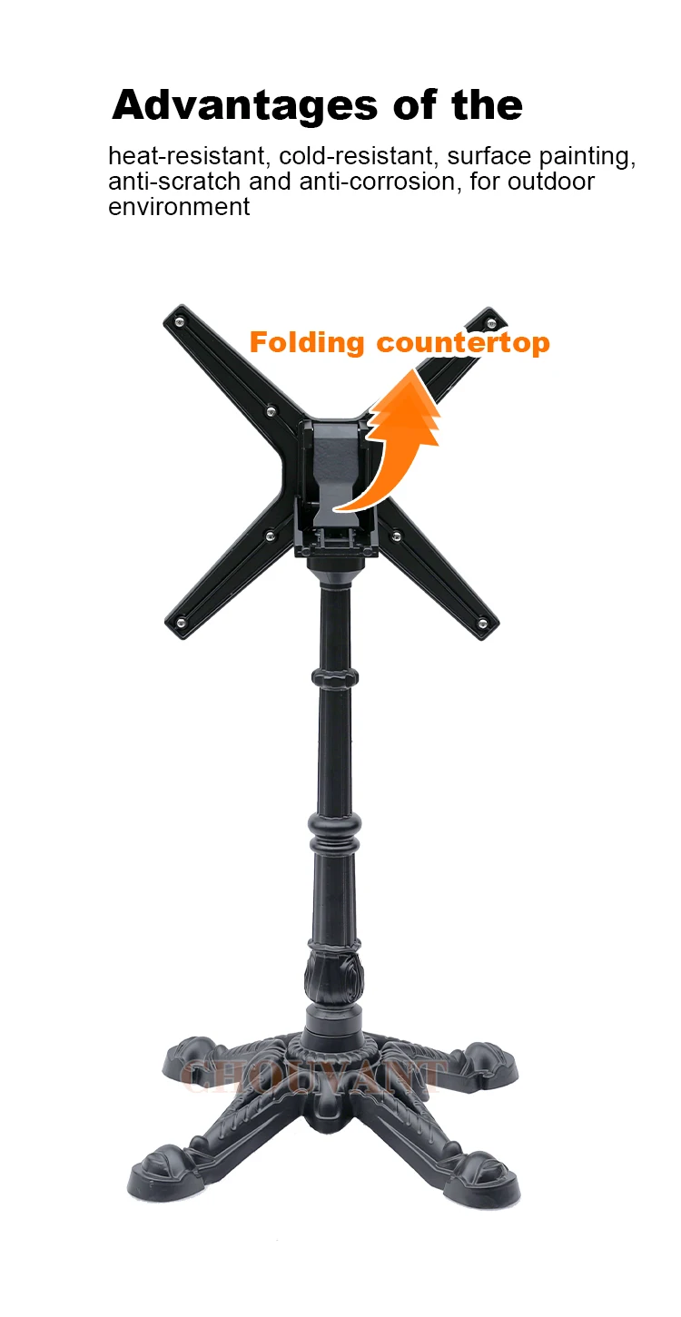 3 Leg Table Base Cast Iron French Bistro Black Metal Modern Center Table Furniture Leg Ornaments for Living Room and Dining Room