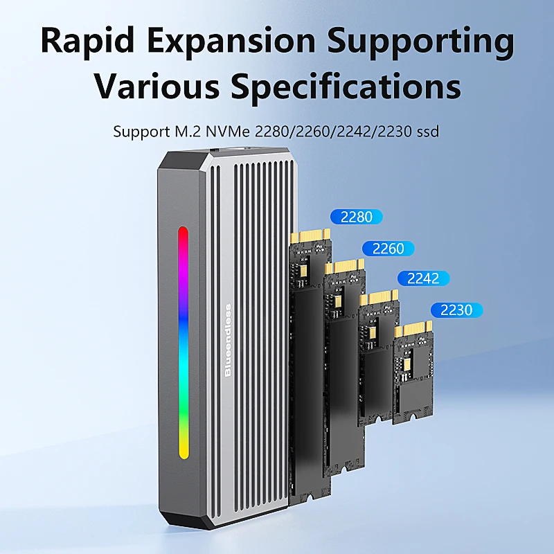 USB4 USB 4 M.2 NVME SSD Enclosure 40Gbps 40 Gbps M.2 to USB-C Adapter With Aluminum Heatsink Support USB4 40 Gbps