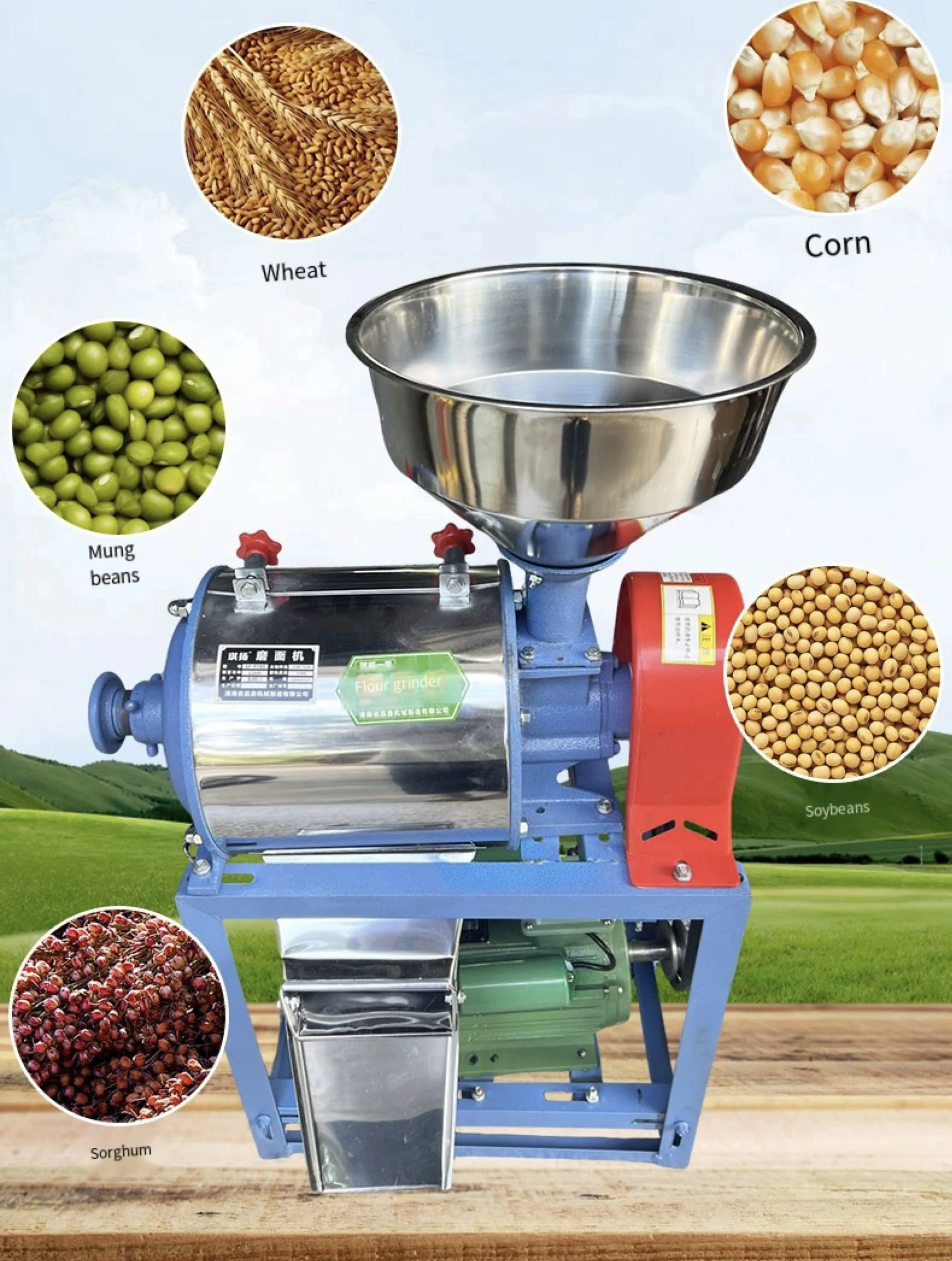 Small Automatic Household Flour Grinding Machine Wheat and Corn Cereal Bran Separator Used Plant Mill