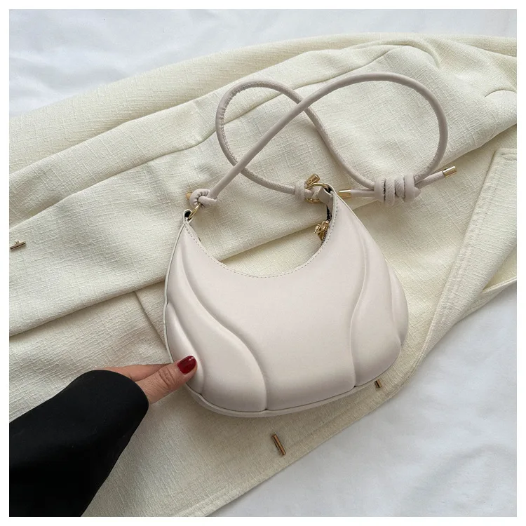 Women's PU Solid Color Hand Crossbody Outdoor Small Body Bag Dumpling Bag