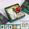 Silk scarf+soap+dried flowers