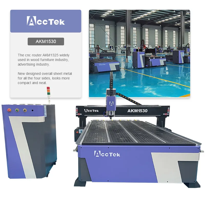 Cnc Router AKM1530 Wood Engraver Machine 5*10ft 3015 T Slot Vacuum Table 3.2KW 3.5KW Spindle Aluminium Wood Acrylic Pvc Plastic