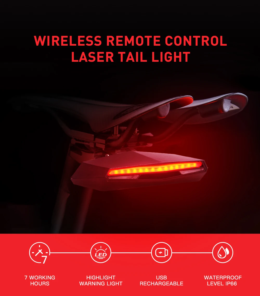 Omni Turn Signal Bike Smart Back Lights Waterproof Ipx4 Wireless Remote Control Two Lane Led Usb