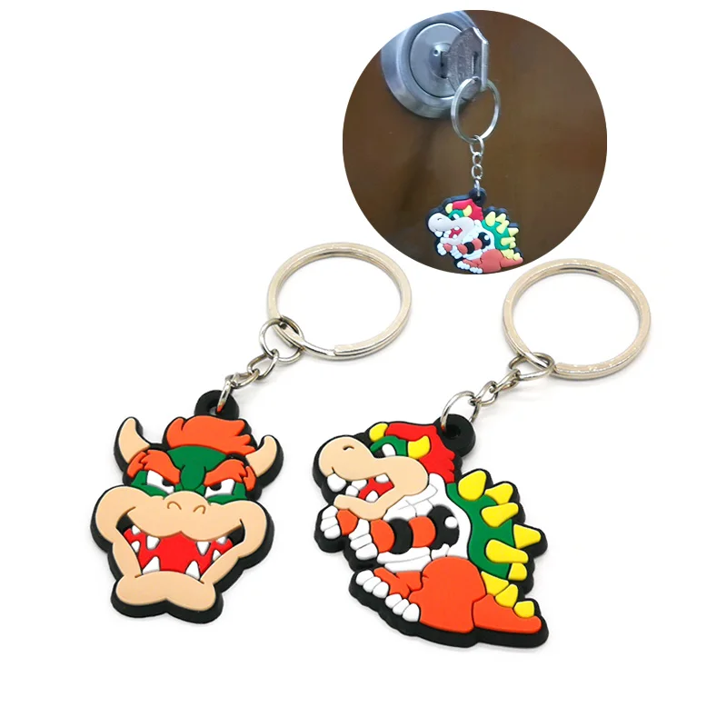 Silicon Key Ring Hot Game Character Mario Luigi Peach Wario Keychain ...