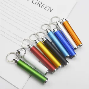 Custom logo Promotional Gift Led Torch Light Pen with Keychain