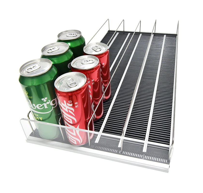 Fridge Freezer Grocery Store Retail Display Cold Beverage Cans Gravity Feed Roller Shelf