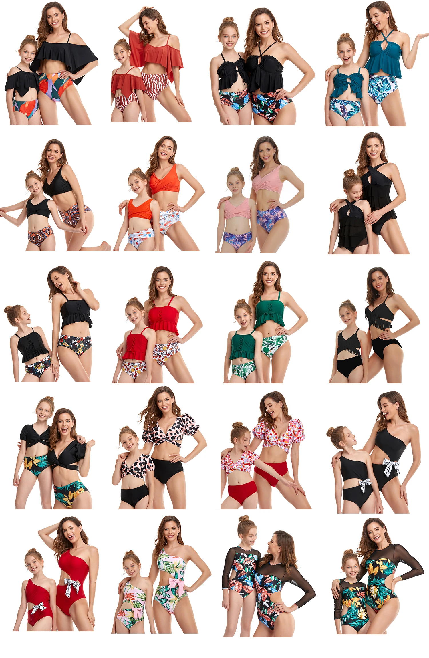 2019, купальники и пляжная одежда, подходит для матери и дочери, новинка 2021, купальники, сексуальное бикини, красный цельный купальник