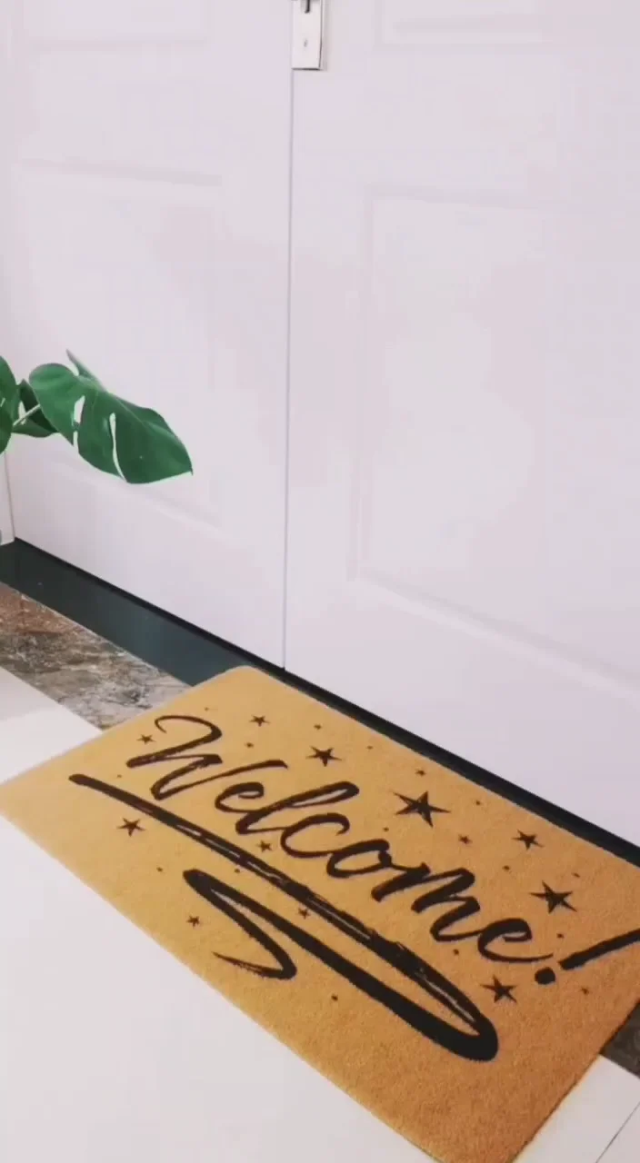 Blank Unpainted Wholesale Plain Coir Door Mats Brown Pvc Coir Fiber