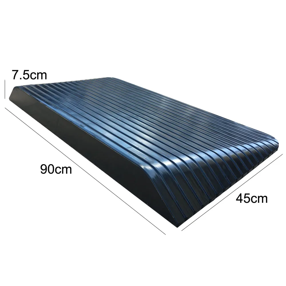 Solid Rubber 3'' Rise Wheelchair Threshold Door Ramp with Wing Edges Speed Bump Product Category supplier
