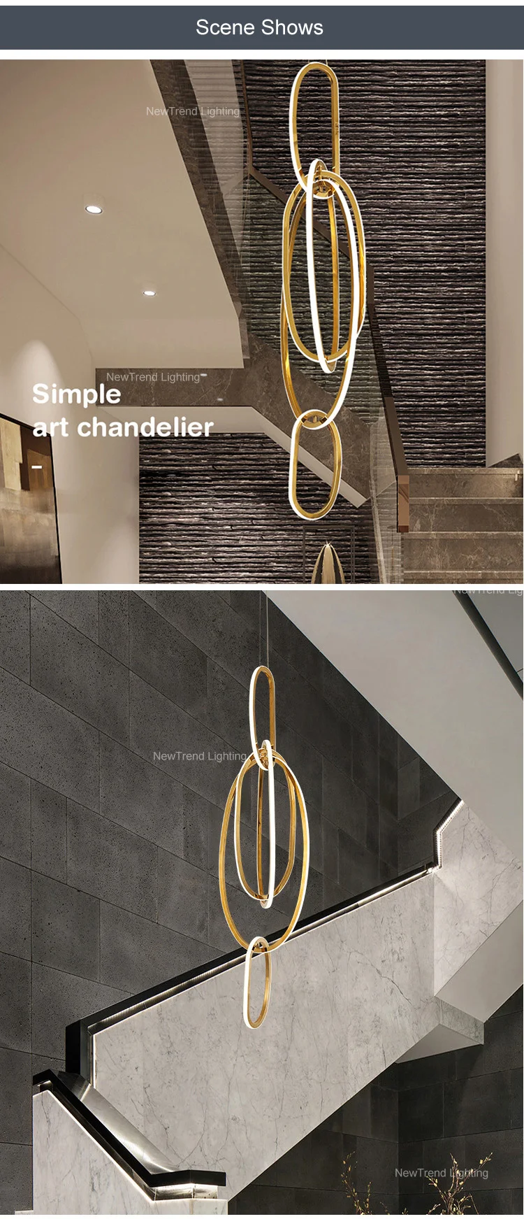 cpl 232 custom circular led hanging lamp home living room dining room staircase metal silicone pendant light-5