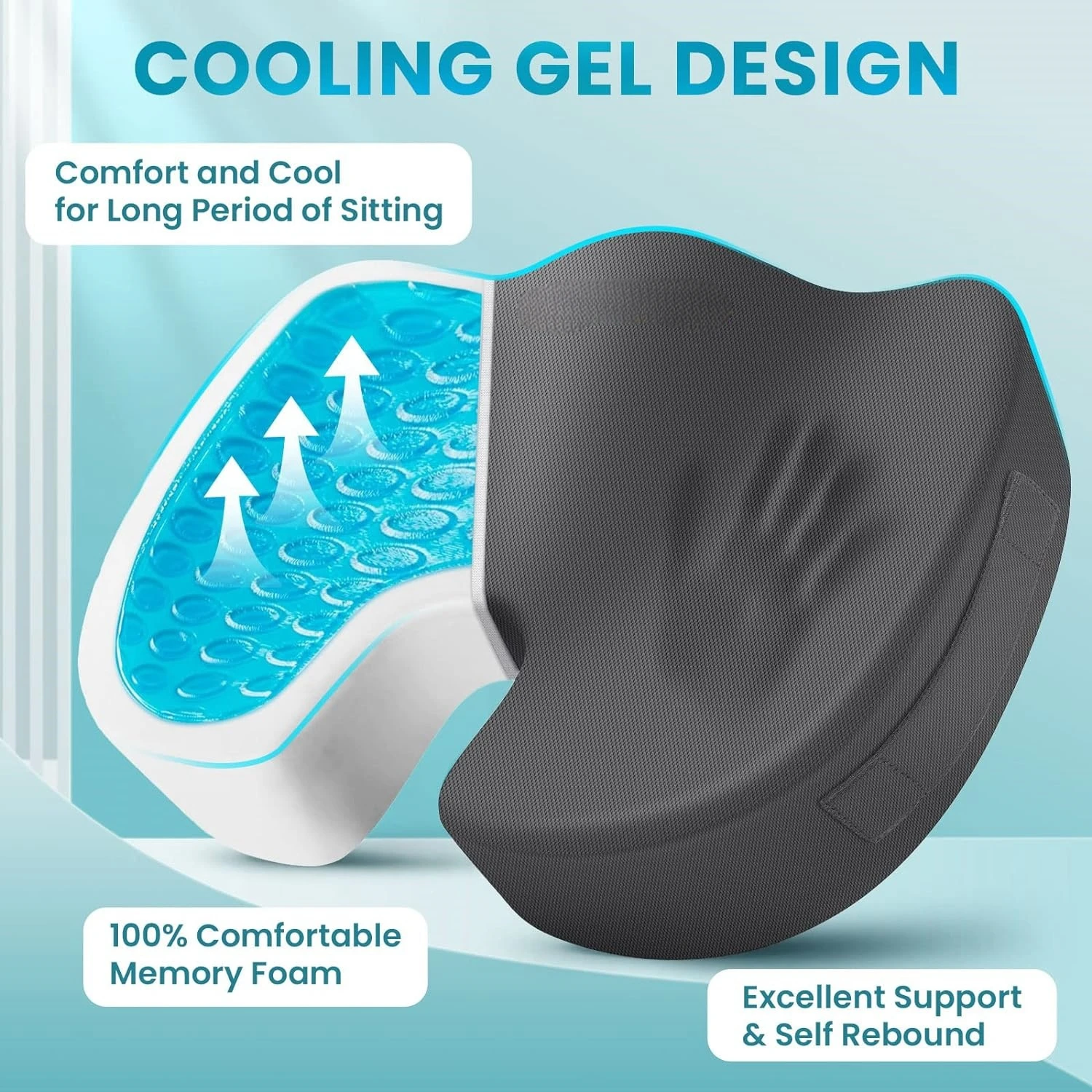 Gel Seat Cushion Tailbone Pain Coccyx Orthopedic Velvet Comfort Chair