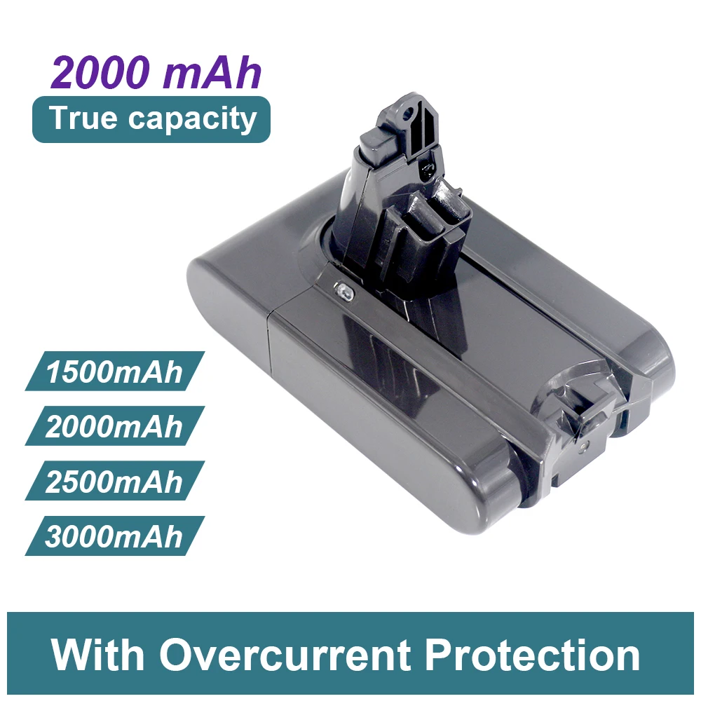 21.6V 2Ah 6S1P Lithium Battery Replacement for Dyson V6 Vacuum Cleaner High-Performance Battery