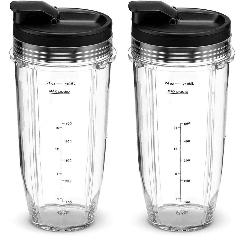 Сменный блендер ниндзя прозрачная чашка 24 унции с крышкой Sip & Seal для блендера BL450 BL454 Auto-iQ BL480 BL481 BL482 BL687 (2 шт. в упаковке)
