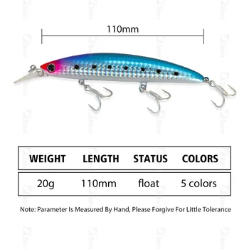 Hot Sale 110mm Floating Minnow Lure 20g Artificial Hard Bass Shadow Jerkbait for Bass Fishing – Soft Lure – view 3