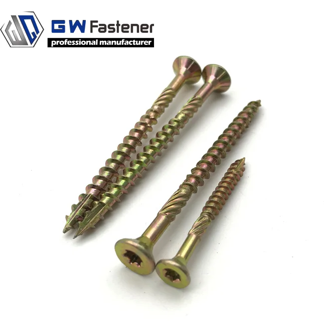 Yellow Zinc Type 17 Double Countersunk Head Torx(star) Drive Chipboard ...