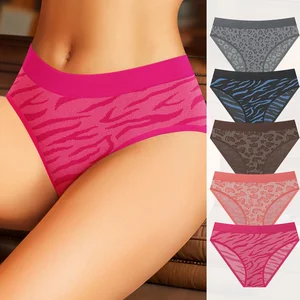 Hot Selling Leopard Print Triangle Briefs Low Elastic Waist Multi-Color Bikini Underwear Wholesale European Size