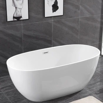 Factory sales Oval bathtub seamless bathtub Acrylic bathtub suitable for new European hotel bed bath