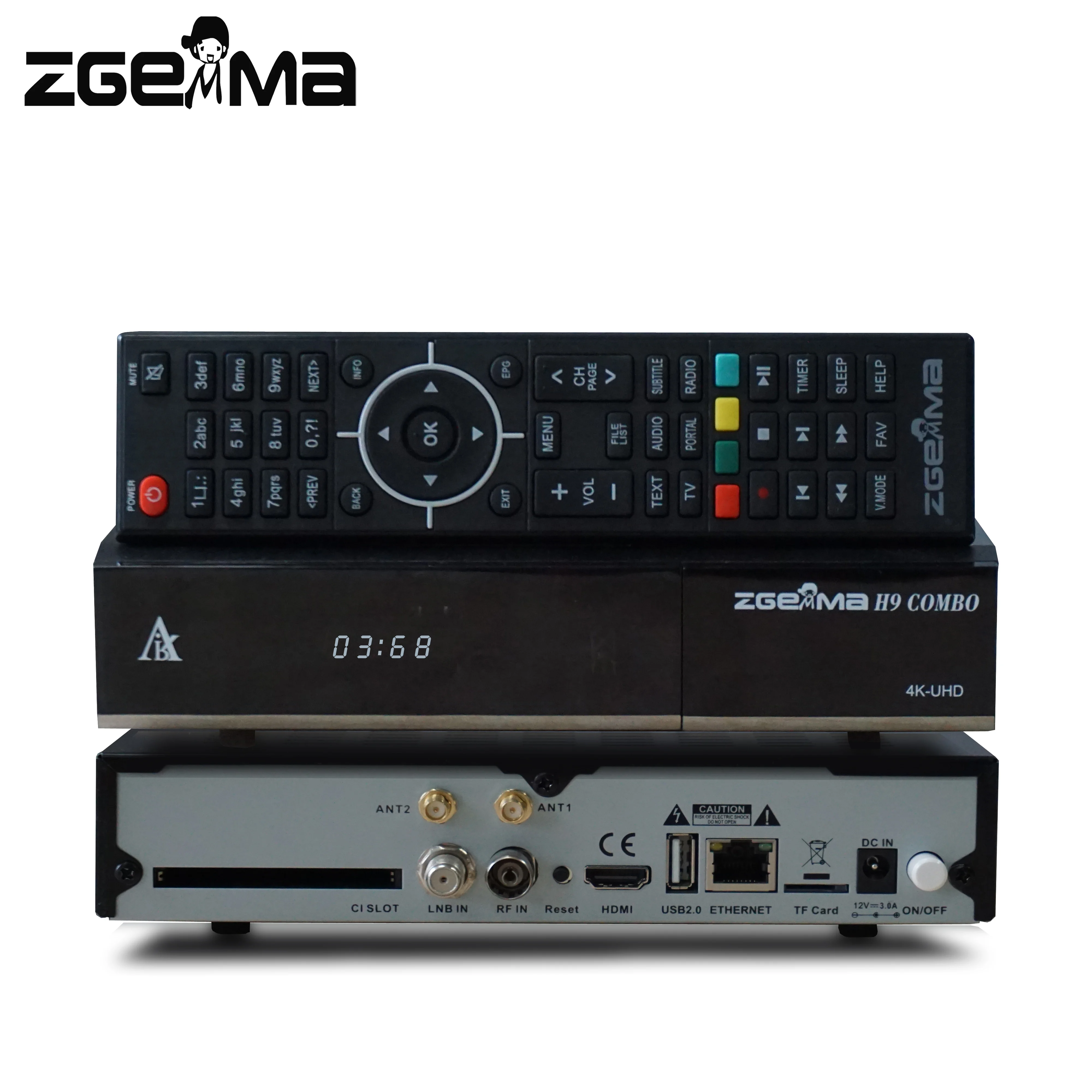 ZGEMMA H9 Combo con Ci DVB-S2X DVB-T2/C UHD 2160p H.265 HEVC E2 Linux Dual WiFi Combo Receiver 