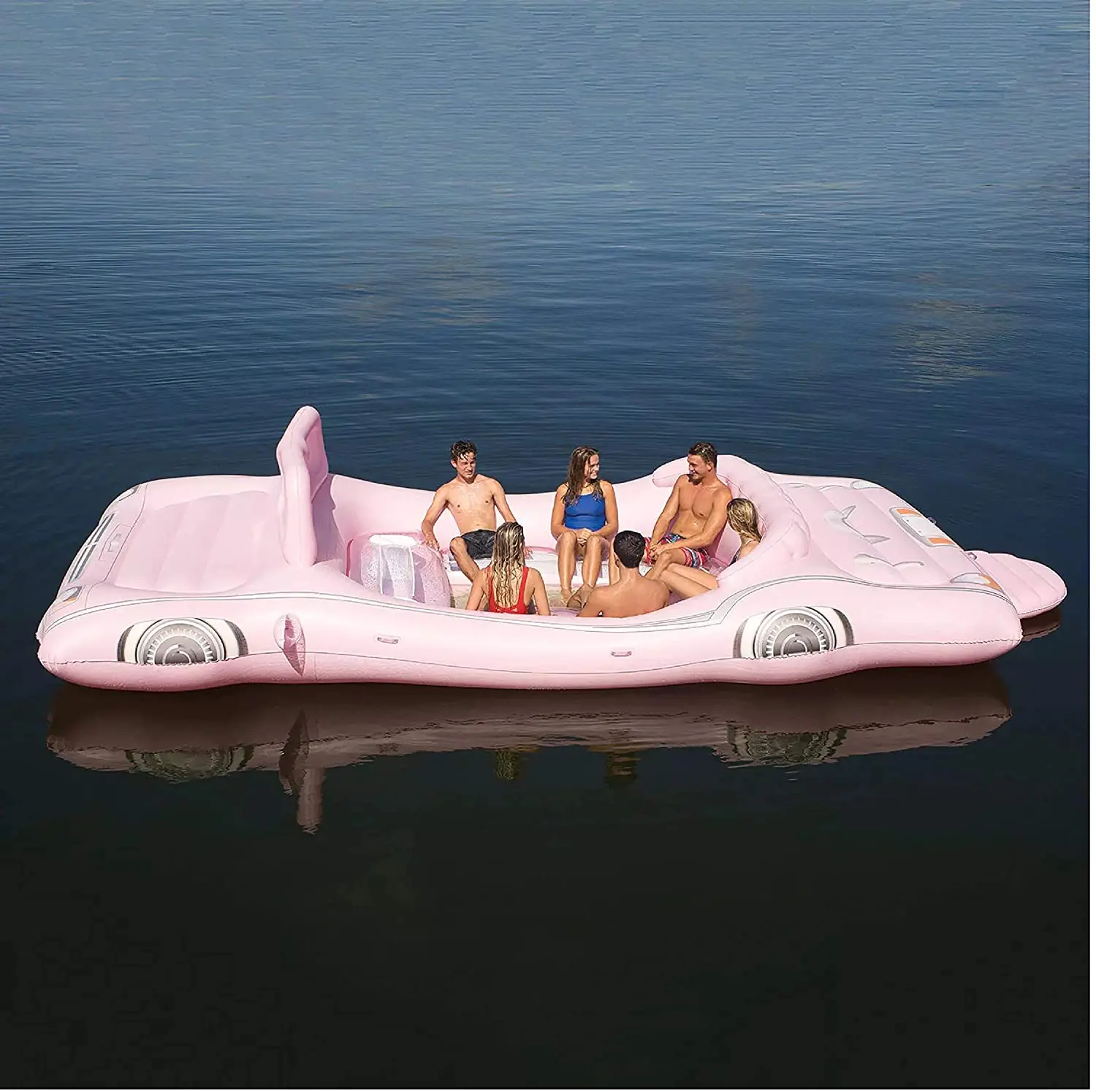 Customized Inflatable Pool Float Pink Limo Island Pool Float