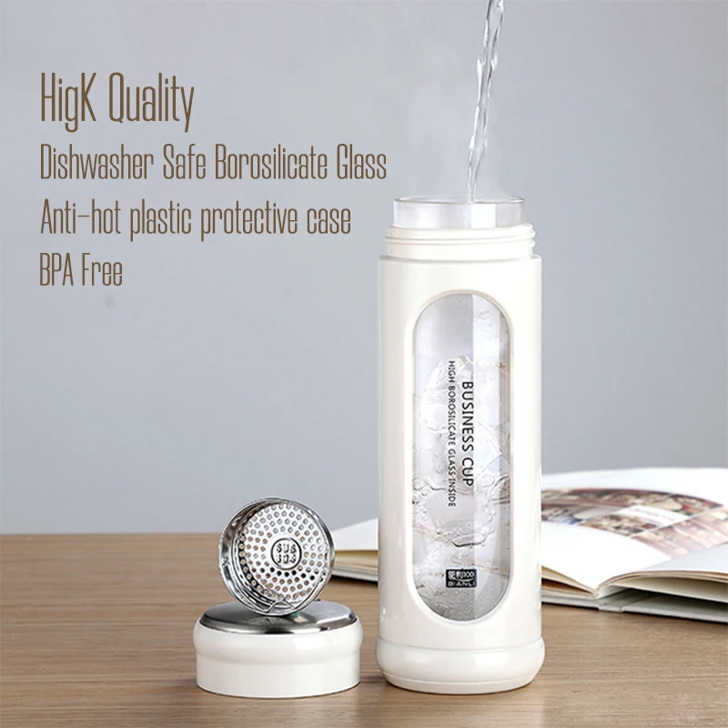 Бесшовная герметичная многоразовая мотивирующая сублимационная бутылка для воды из боросиликатного стекла с пользовательским