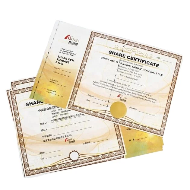 Custom Watermark Paper Security Certificate with Hologram Stamping Anti Fake Degree Certificate Printing
