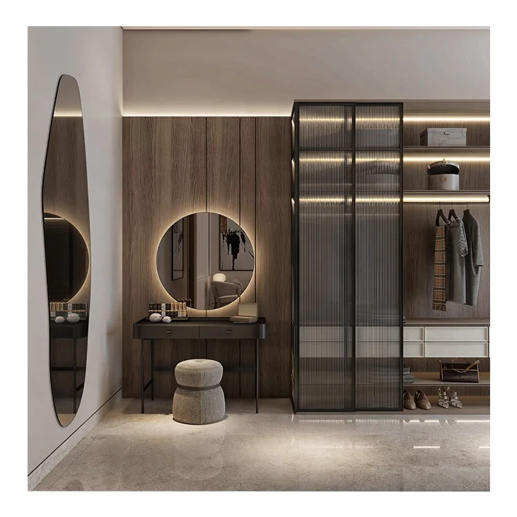 Modern Simple Design Wooden 4 Door Dressing Table Design Bedroom Closet Storage Wood Wardrobe Room Cabinet