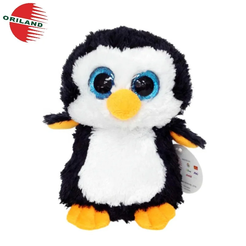 Cute Penguin Plush Toy with Scarf Glitter Big Eyes Stuffed Animal Soft Toy Doll