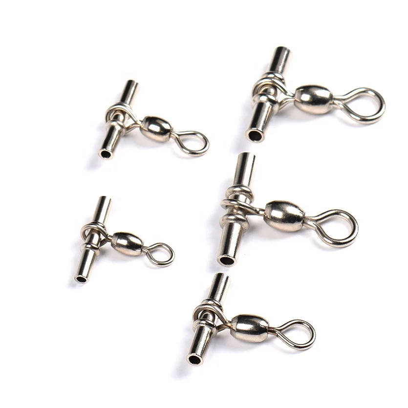 20PCS 3 Way T Shape Cross-line Swivels Fishing Heavy Duty Swivel