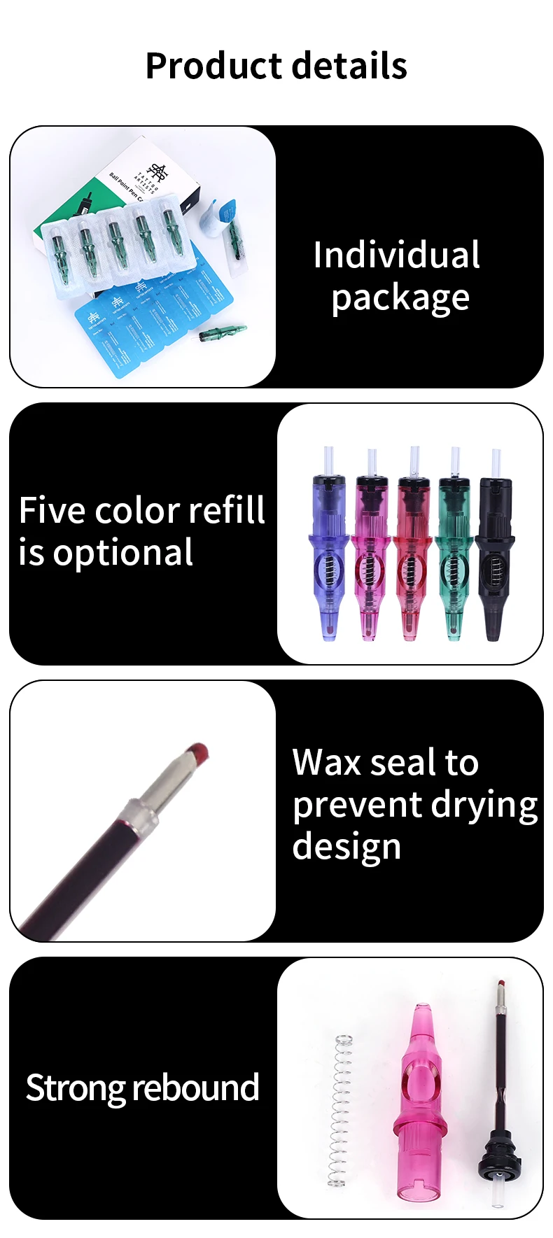 High Quality Ball Point Tattoo Cartridge Tattoo Tool For Beginner