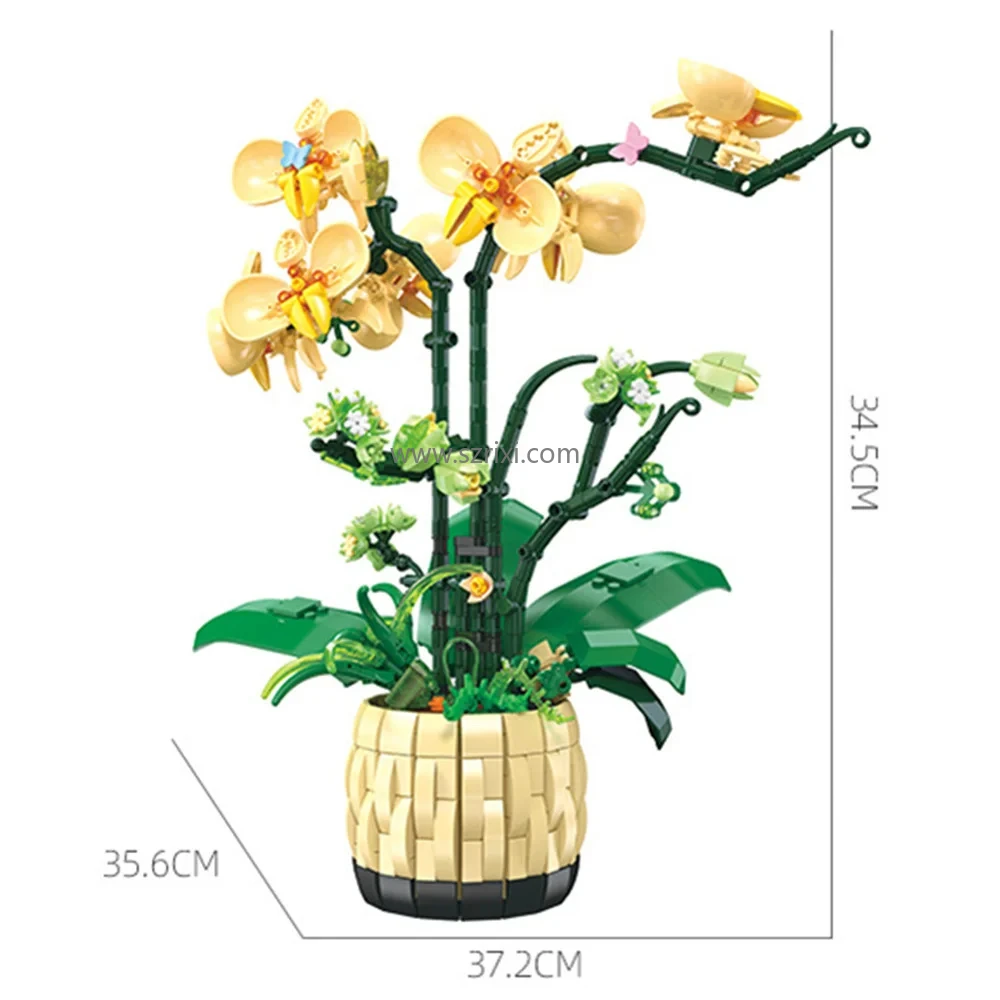 Jie Star 9067 3D Flower Orchid Potting Model - DIY Building Block