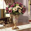 Jaune H style-4 bouquets de fleurs magenta