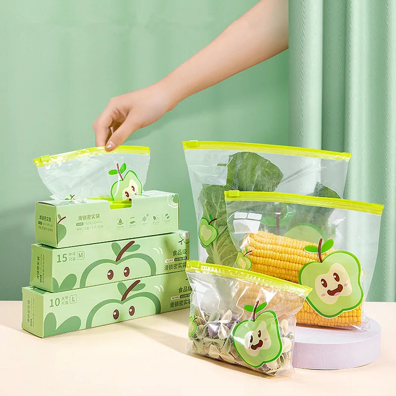 China Food Silicone PEVA Clear Space Home Freezer Leakproof Zipper Zipper Finishing Packing Fresh Keeping Reusable Storage Bags