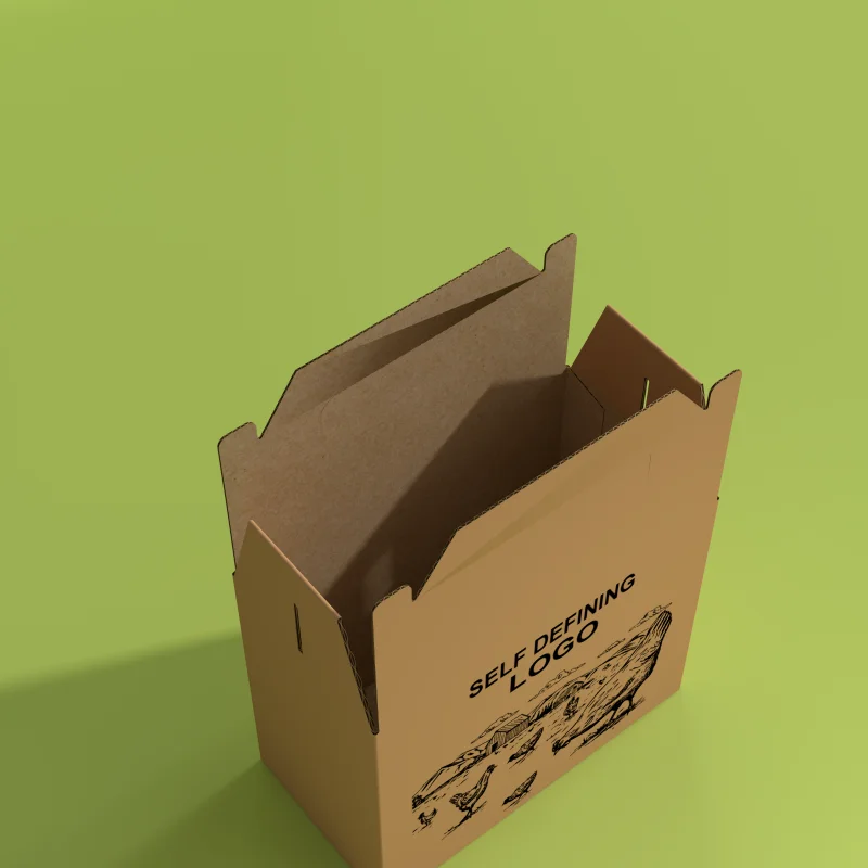 Printed Logo Chick Corrugated Paper Box Chicken Feed Cardboard Boxes Fruit Gift Packaging Box With Handle