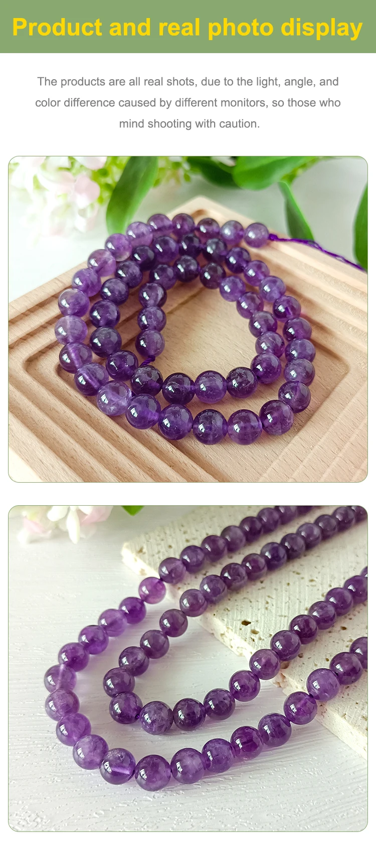 Wholesale Natural Gemstone Beads Amethyst Jewelry Stone Round Loose