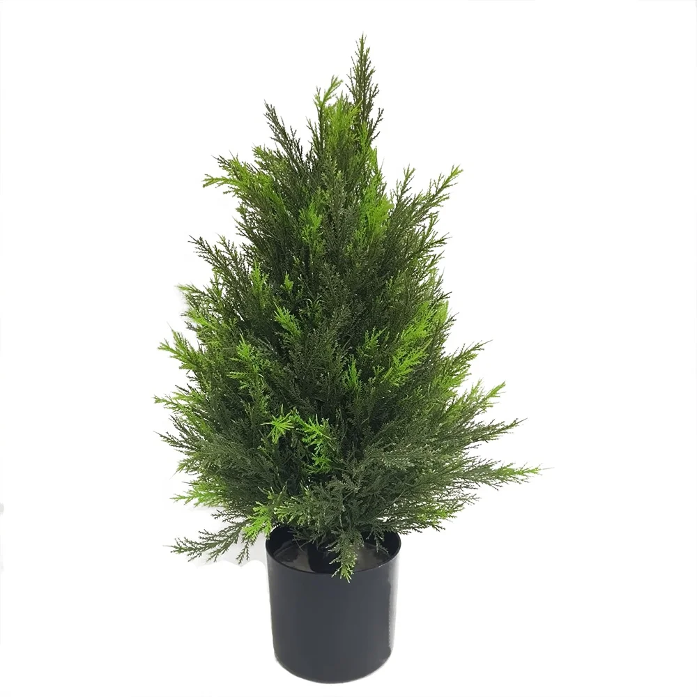 Artificial Topiary Cedar Trees Plastic Pine Plants Outdoor UV Protection Fake Cypress Tree
