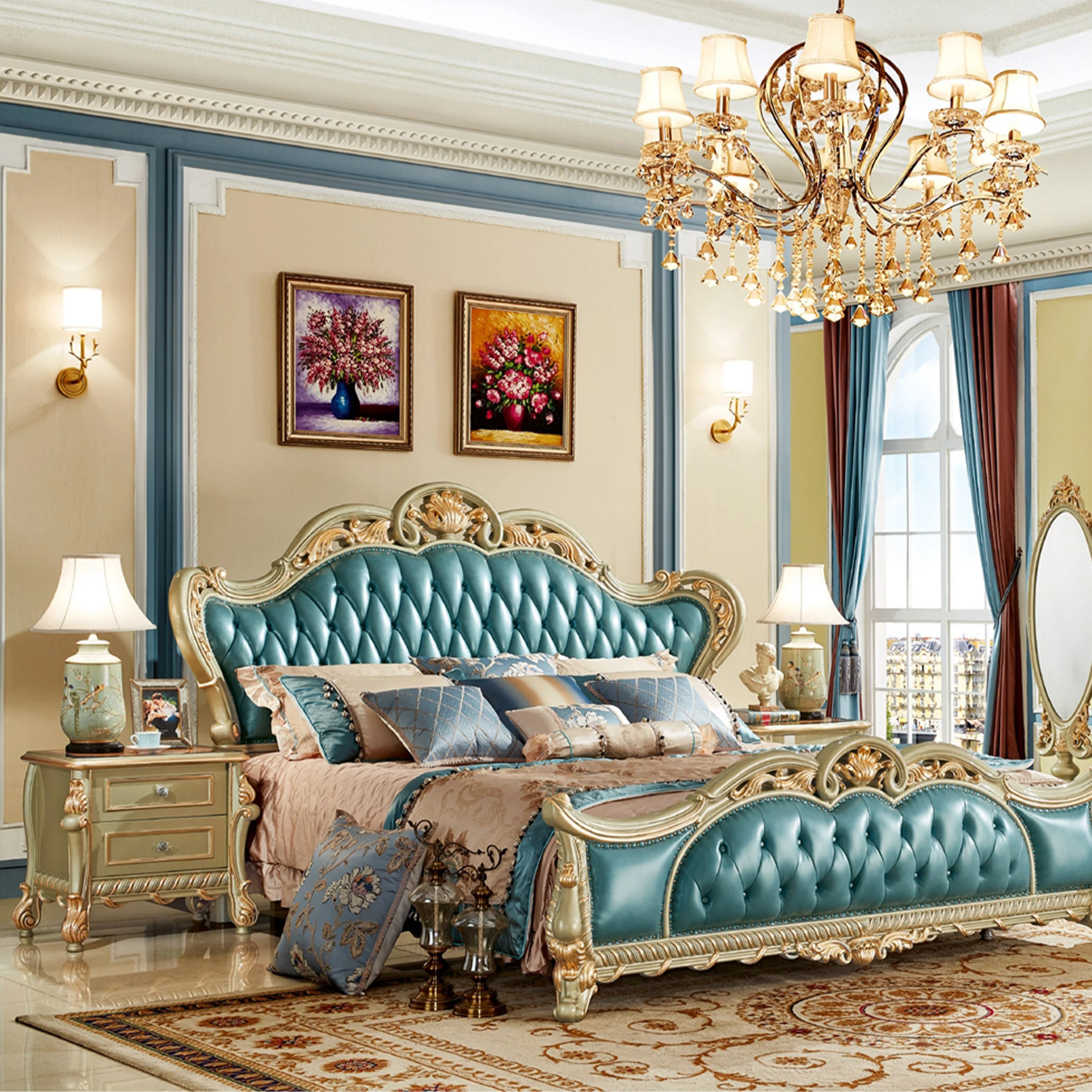 Kamar Tidur Luxury King Size Bedroom Sets Luxury European Style King Size  Bed Room Furniture Set, image size:2268x2268