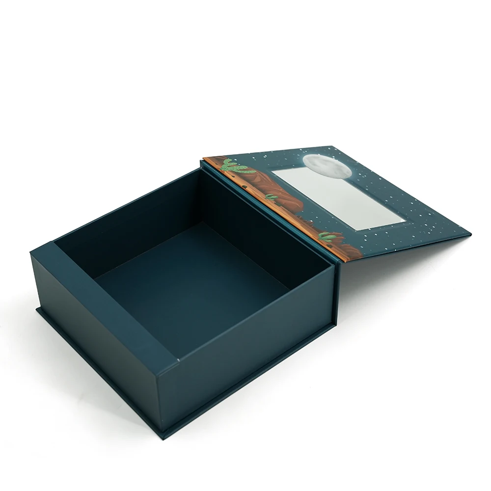 Personalized Book Type Rigid Optical Lens Box Packaging Paper Contact Lenses Case Packing Boxes with Mirror
