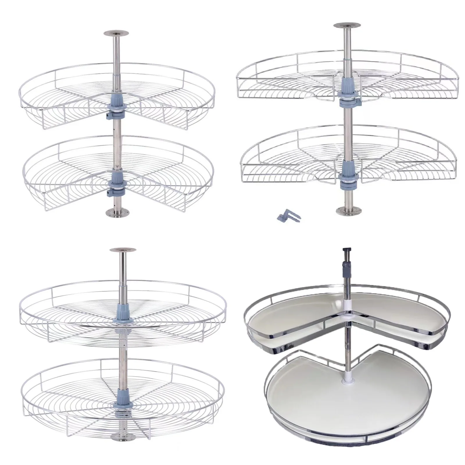 Modern Design 270 Degree Revolving Pull Out Wire Swivel Basket Kitchen Storage Corner Cabinet