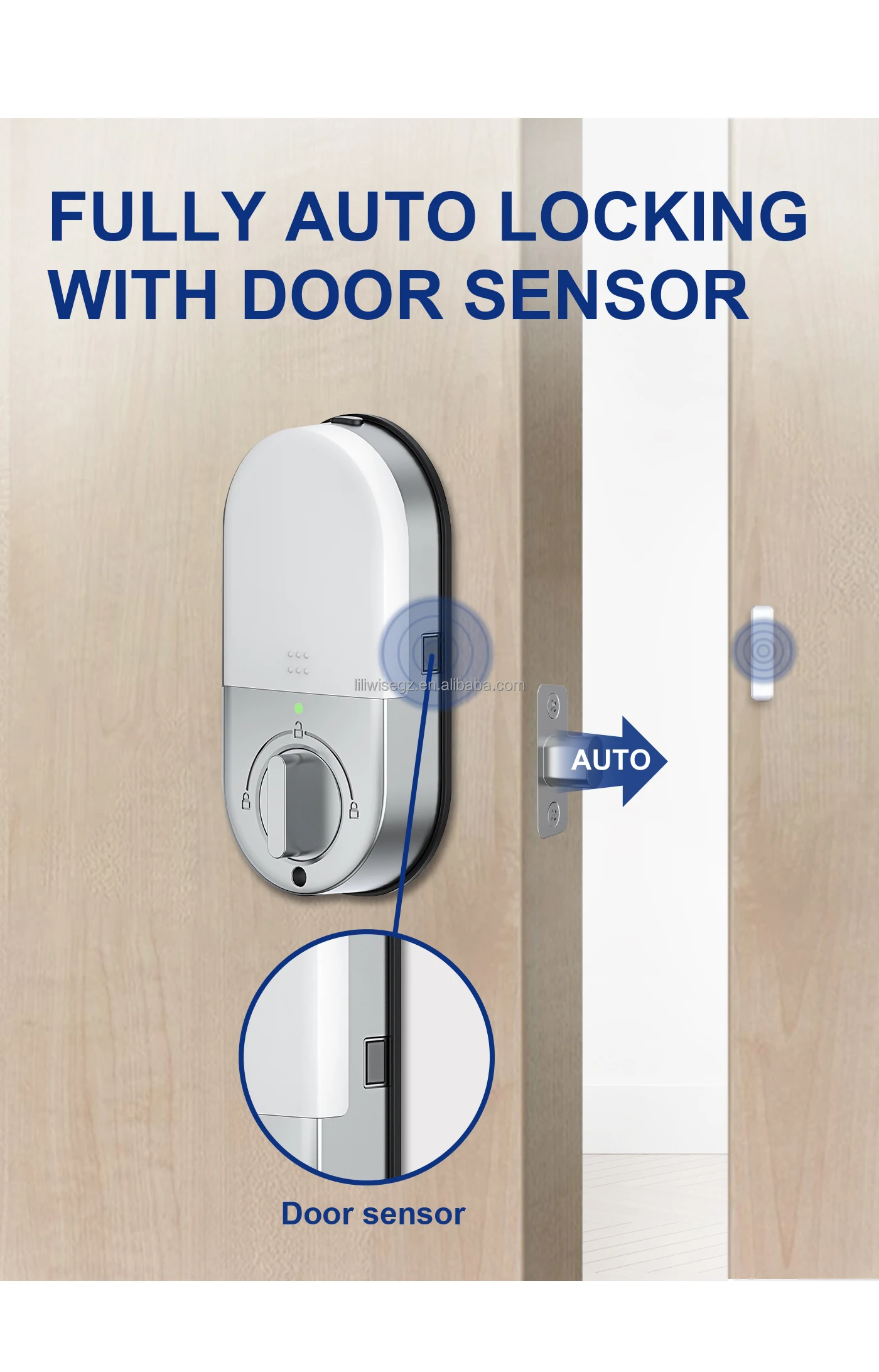 Waterproof Tuya WiFi Fingerprint Smart Door Lock with Grade C Lock Cylinder and 200 Fingerprint Capacity 4
